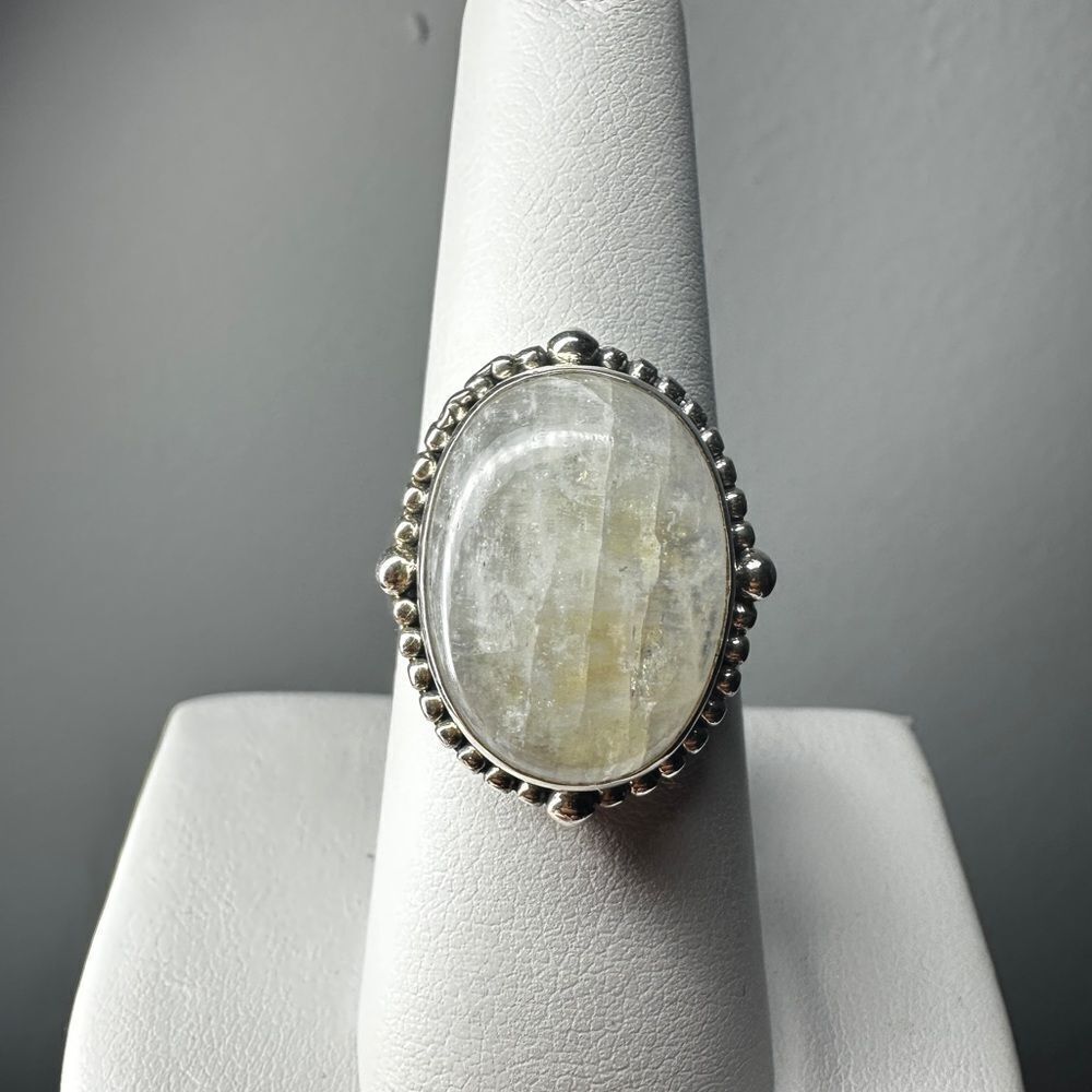 NWT, 14x17 Moonstone Cabochon in solid sterling silver ring!